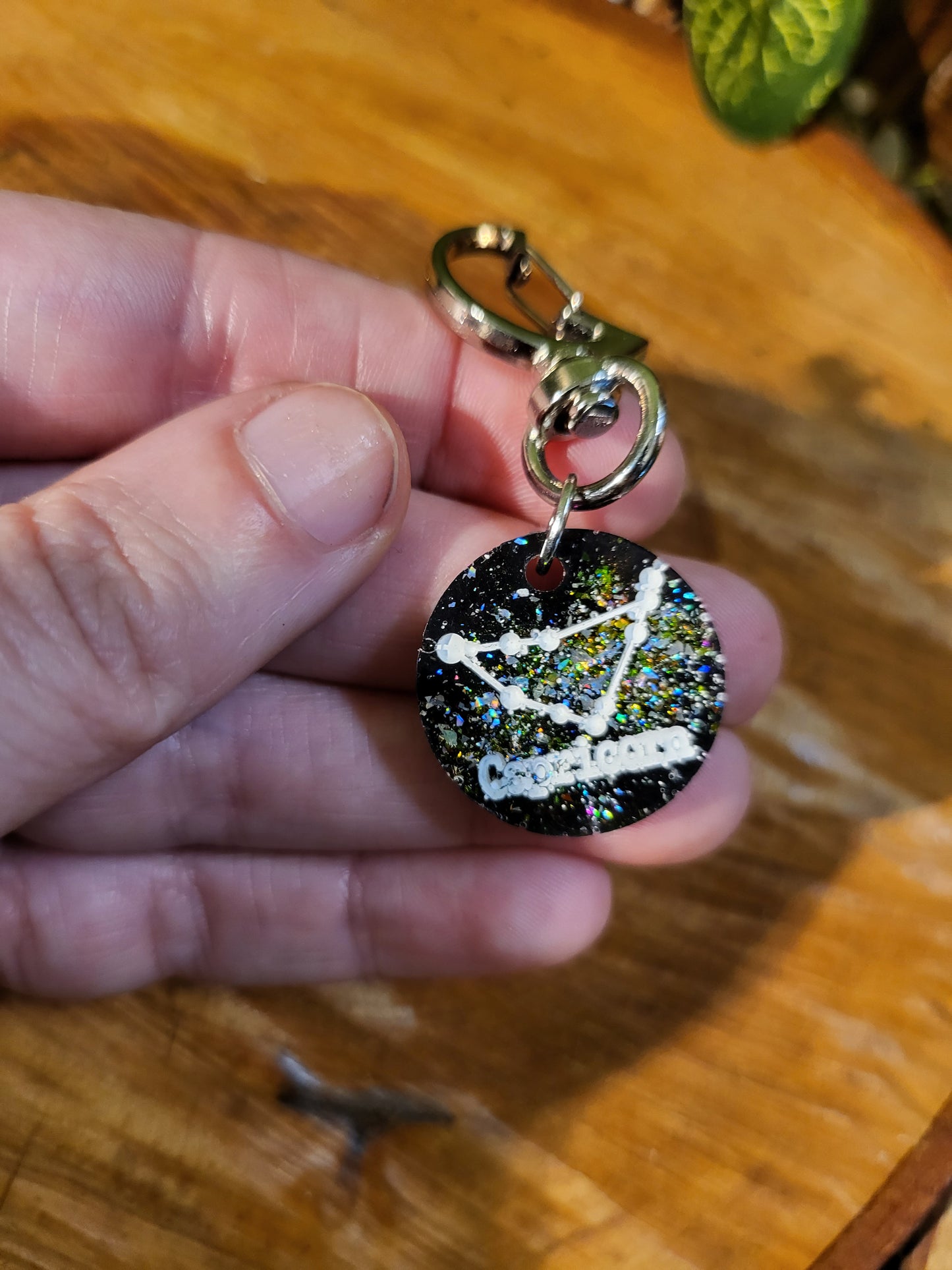 Black Galaxy Astrological Keychains with Charms