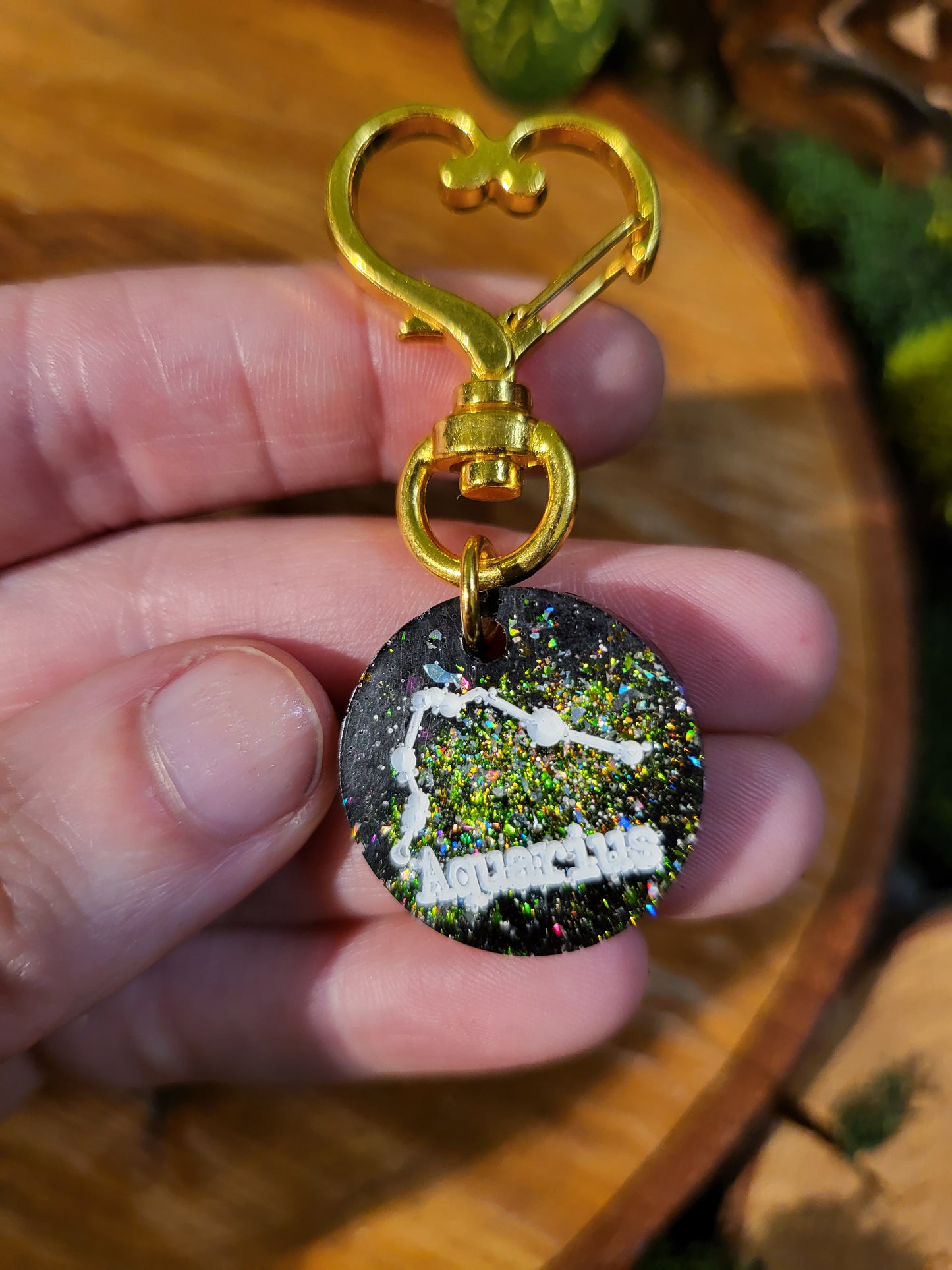 Black Galaxy Astrological Keychains with Charms