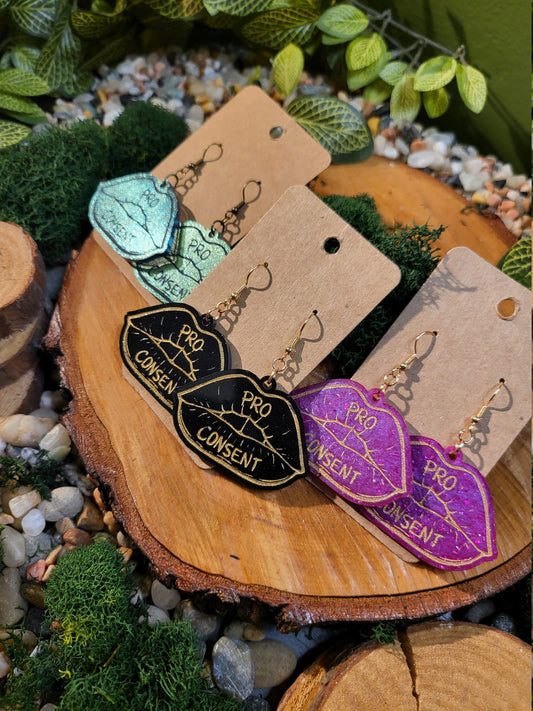 Pro Consent Lips Earrings