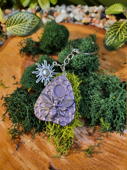 Ouija Planchette - Pink Bee and Honeycomb with Sun Charm