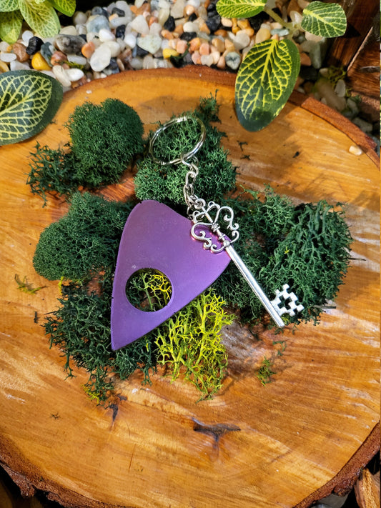 Ouija Planchette - Purple Plain with Key