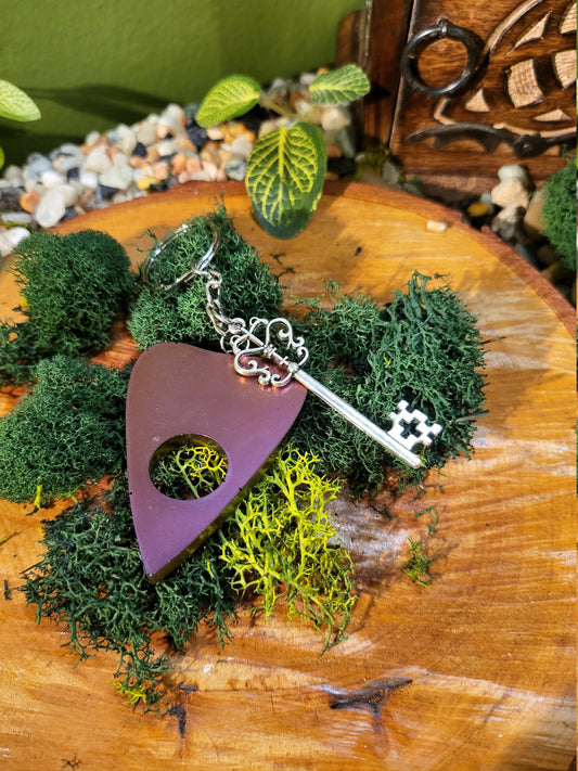 Ouija Planchette - Purple Plain with Key