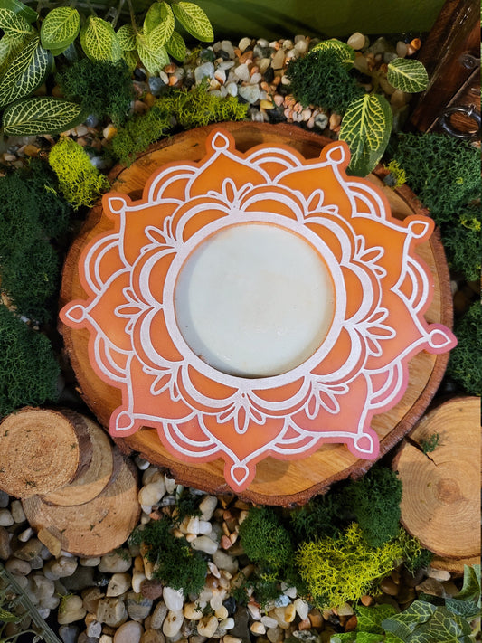 Peachy Pink Mandala Tray, 8in