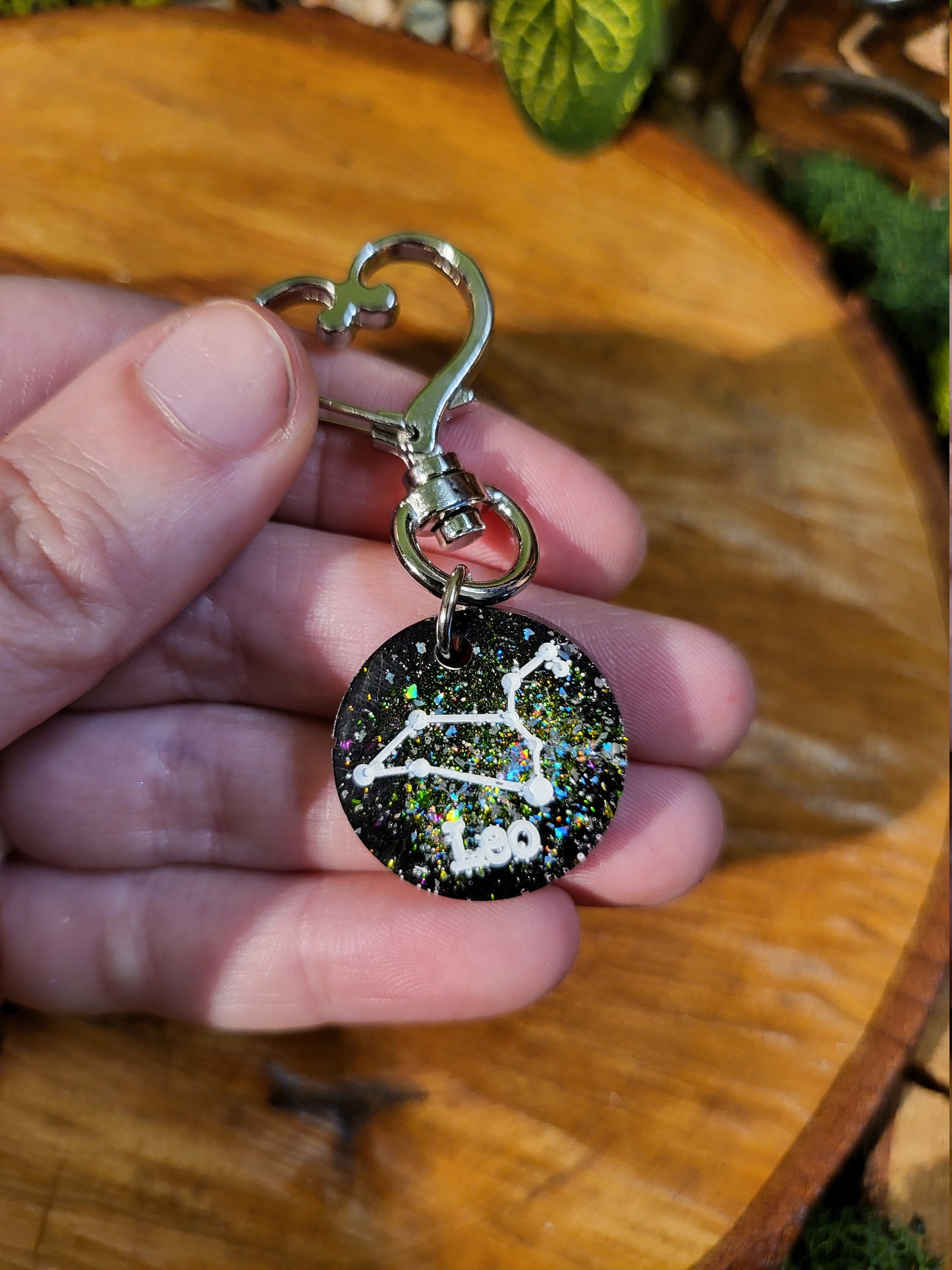 Black Galaxy Astrological Keychains with Charms