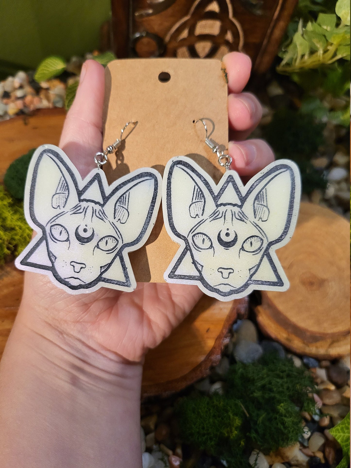 Sphinx Cat Dangle Earrings