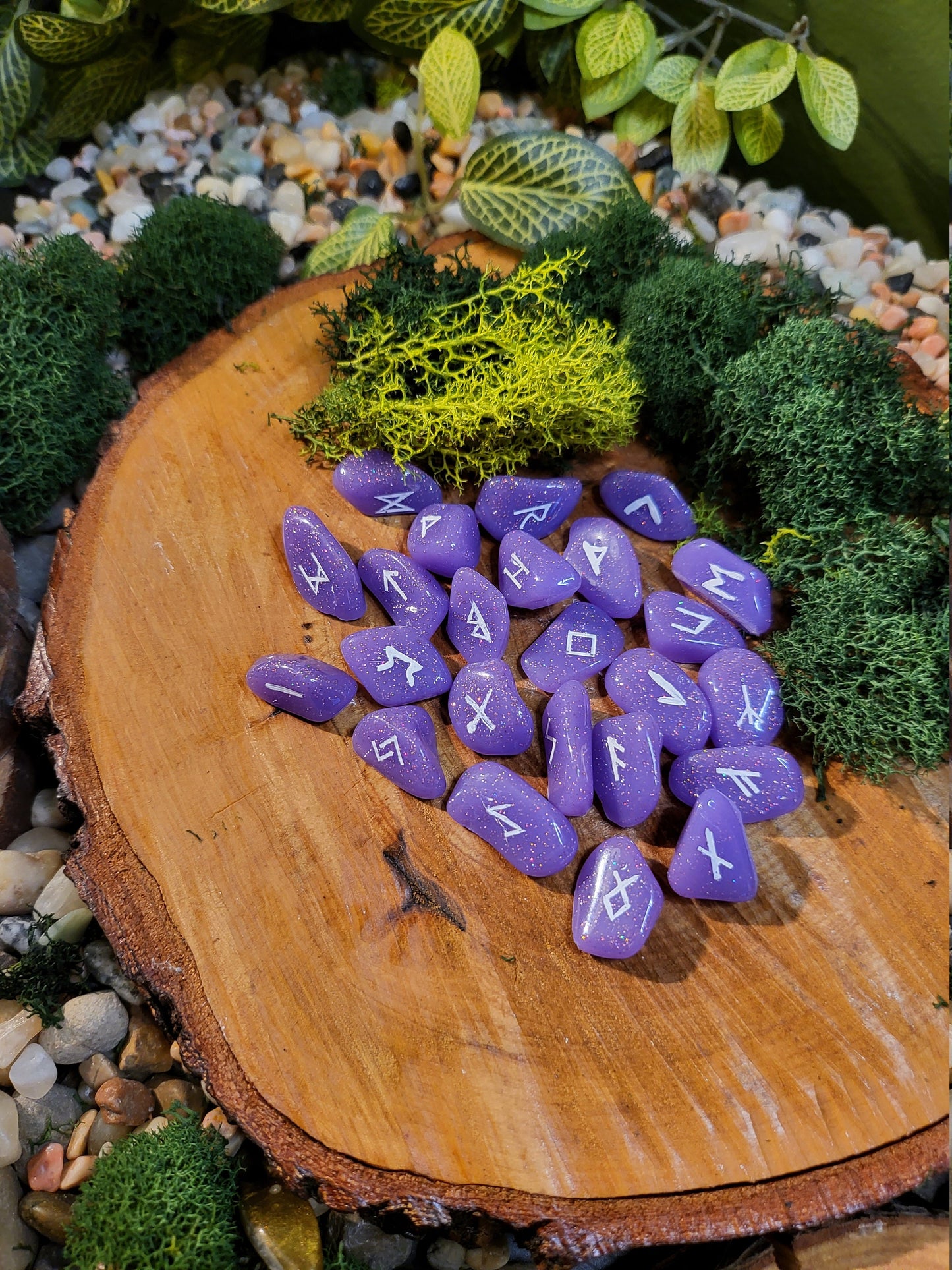 Pastel Purple Norse / Elder Futhark Runes, Set of 24