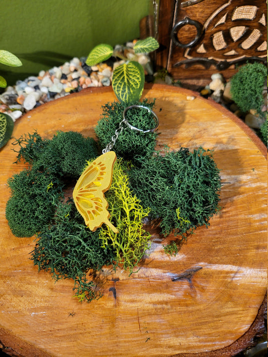 Gold Butterfly Wing Keychain