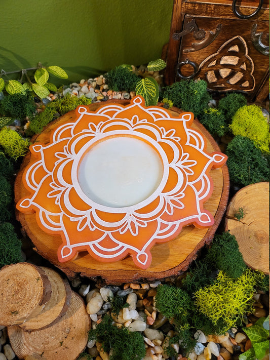Peachy Pink Mandala Tray, 8in