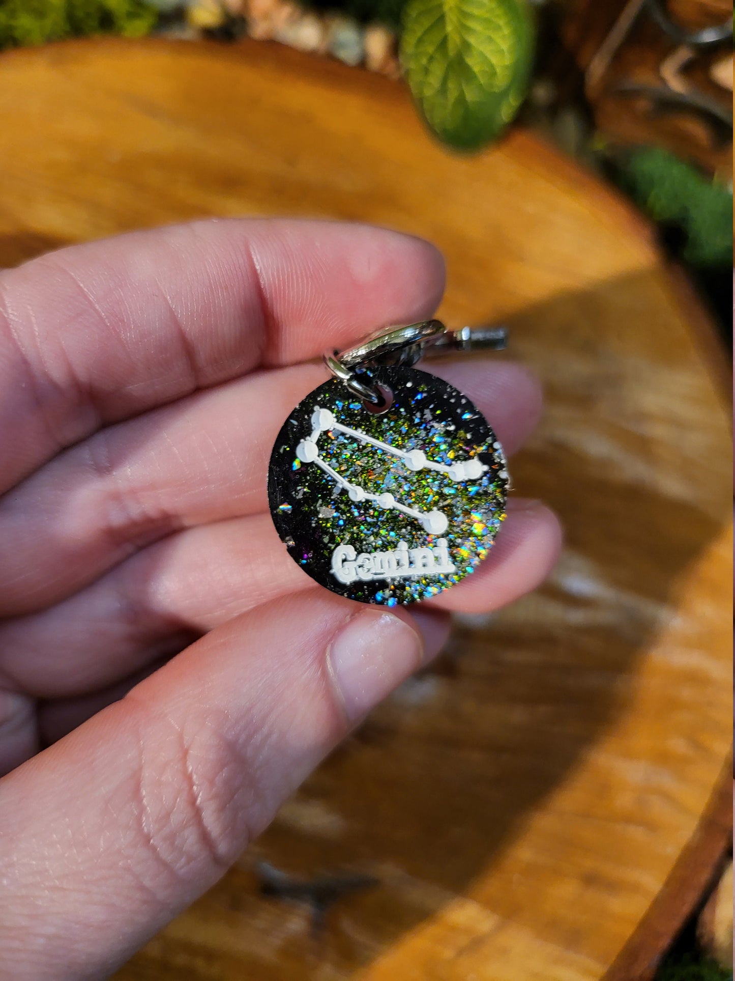 Black Galaxy Astrological Keychains with Charms