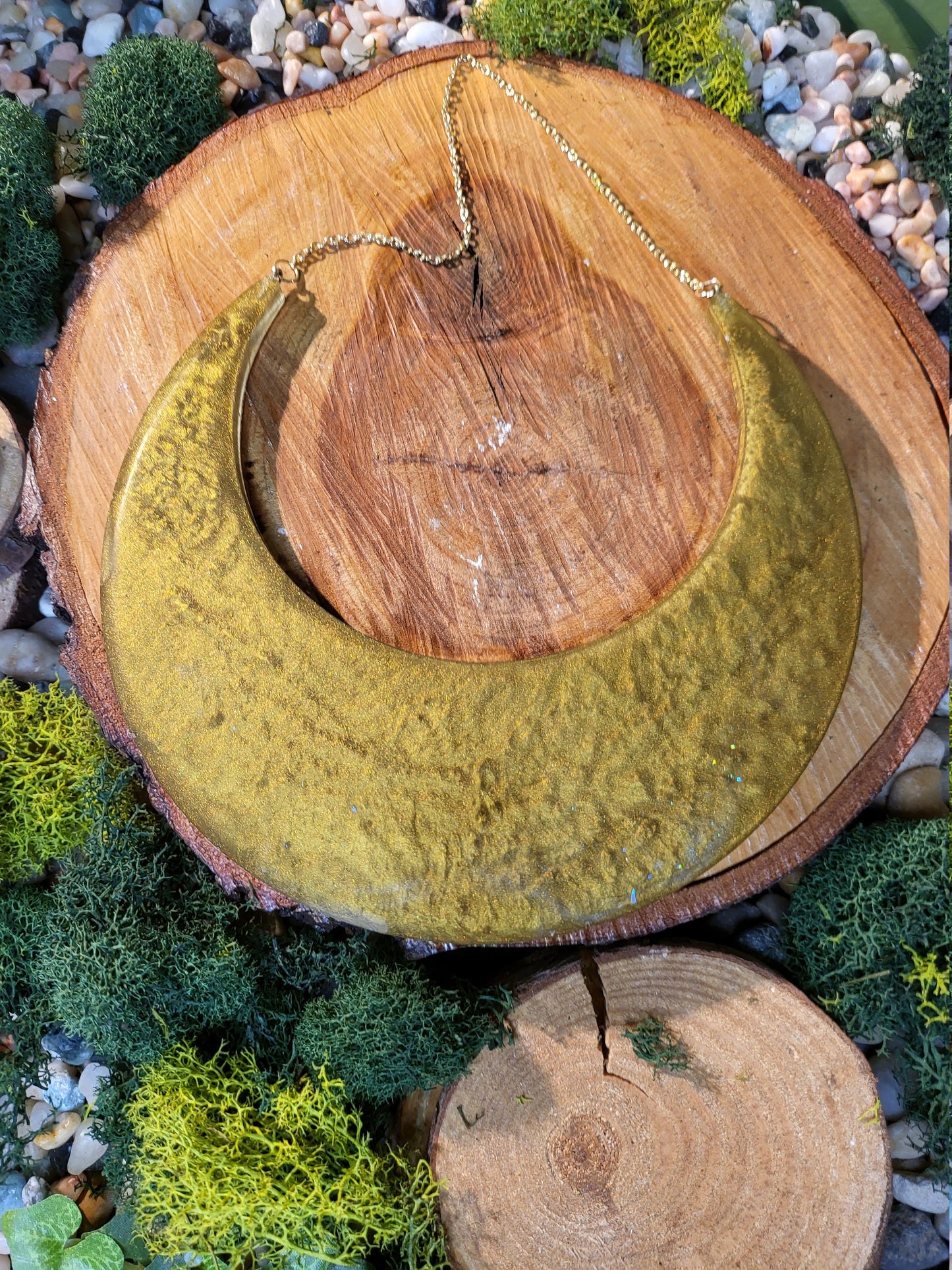Burnt Gold Crecent Moon Wall Hanging