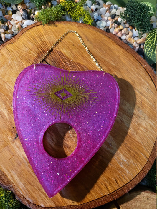 Hot Pink and Gold Burst Planchette Wall Hanging