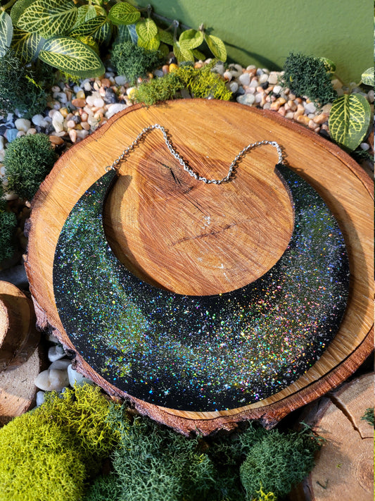 Black Galaxy Crecent Moon Wall Hanging