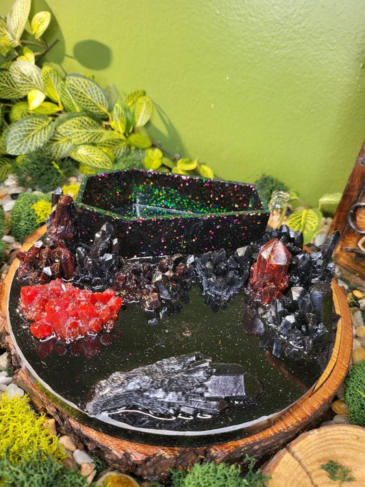 Coffin Altar Tray, Tarot Holder, Crystal Display, Incense Holder