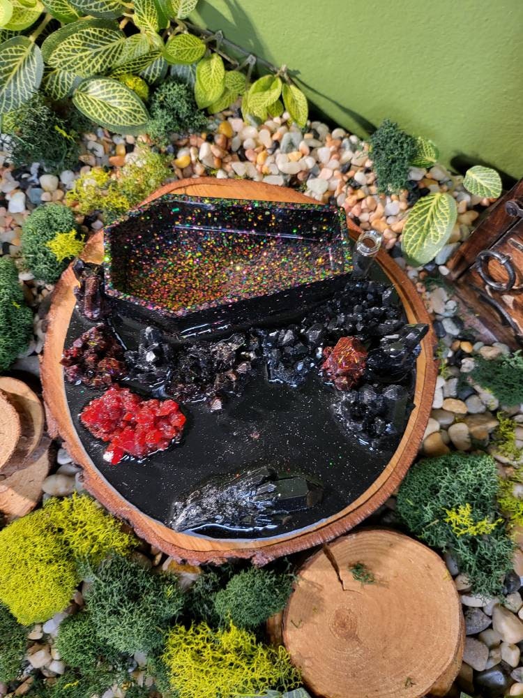 Coffin Altar Tray, Tarot Holder, Crystal Display, Incense Holder