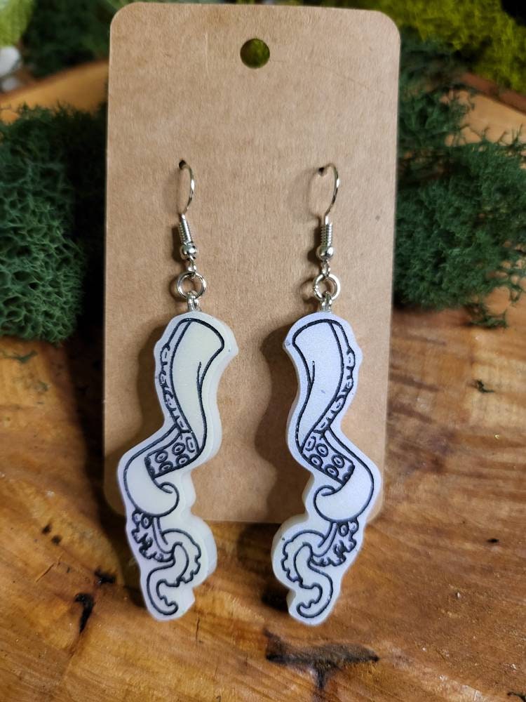 Tentacle, Octopus Dangle Earrings