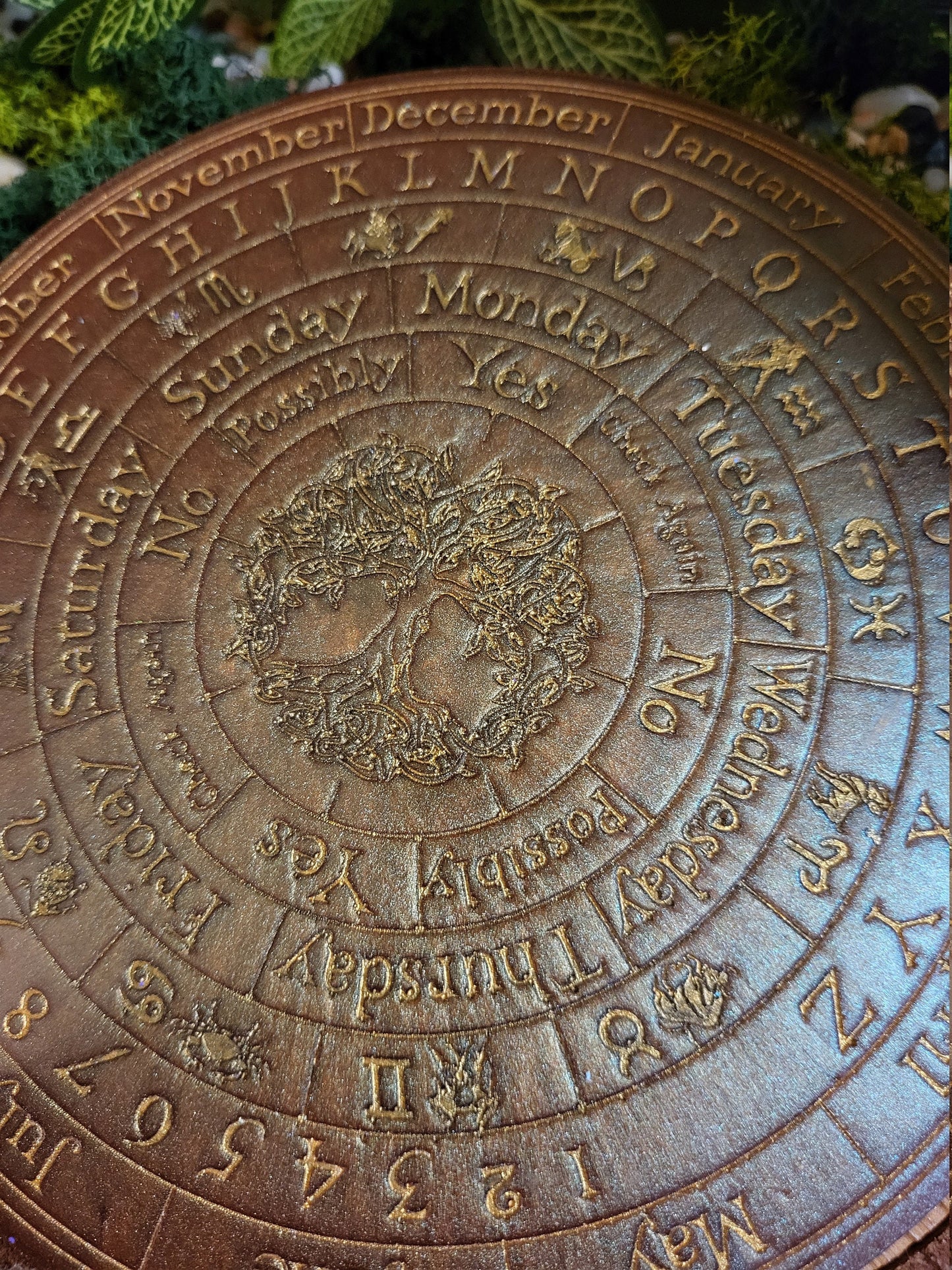 Copper and Gold Wheel of the Year Pendulum