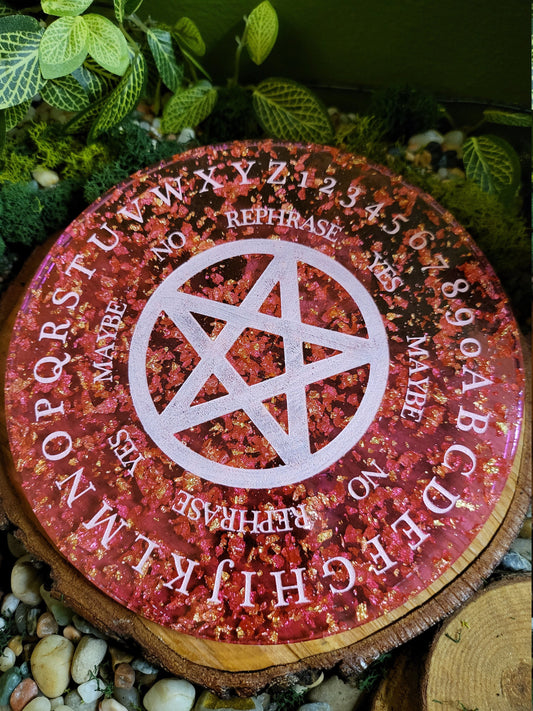 Pink with Faux Gold Flake Pentagram Pendulum Board