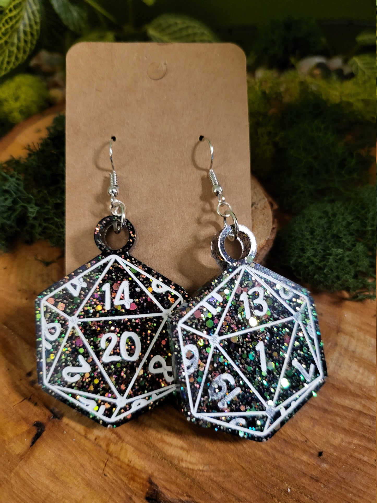 D20, Critical Fail Critical Success Dangle Earrings