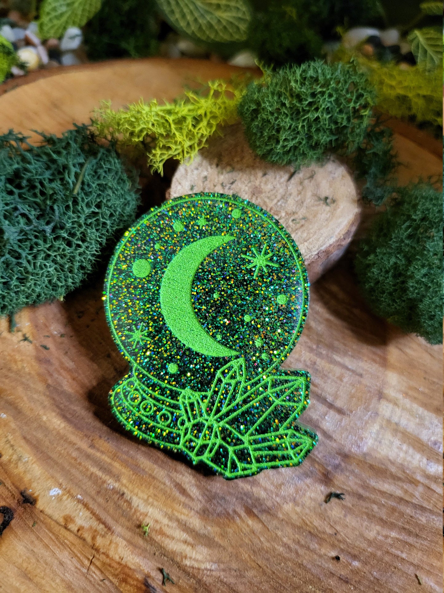 Green Crystal Ball Black Magnets