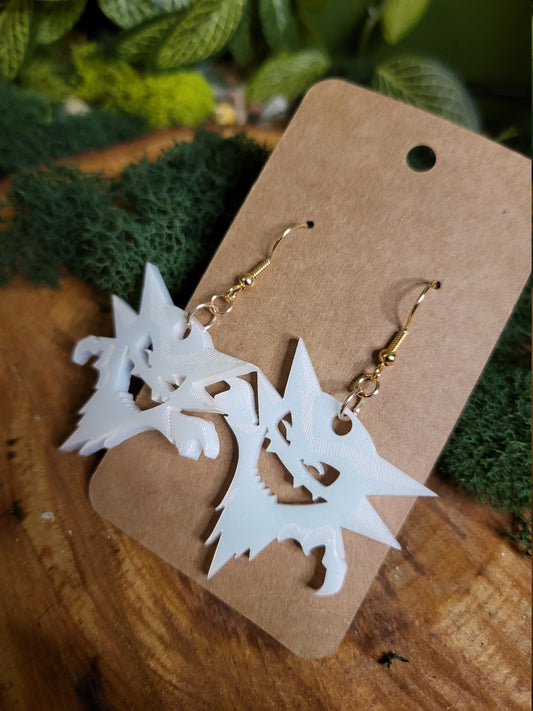 Haunter White Earrings