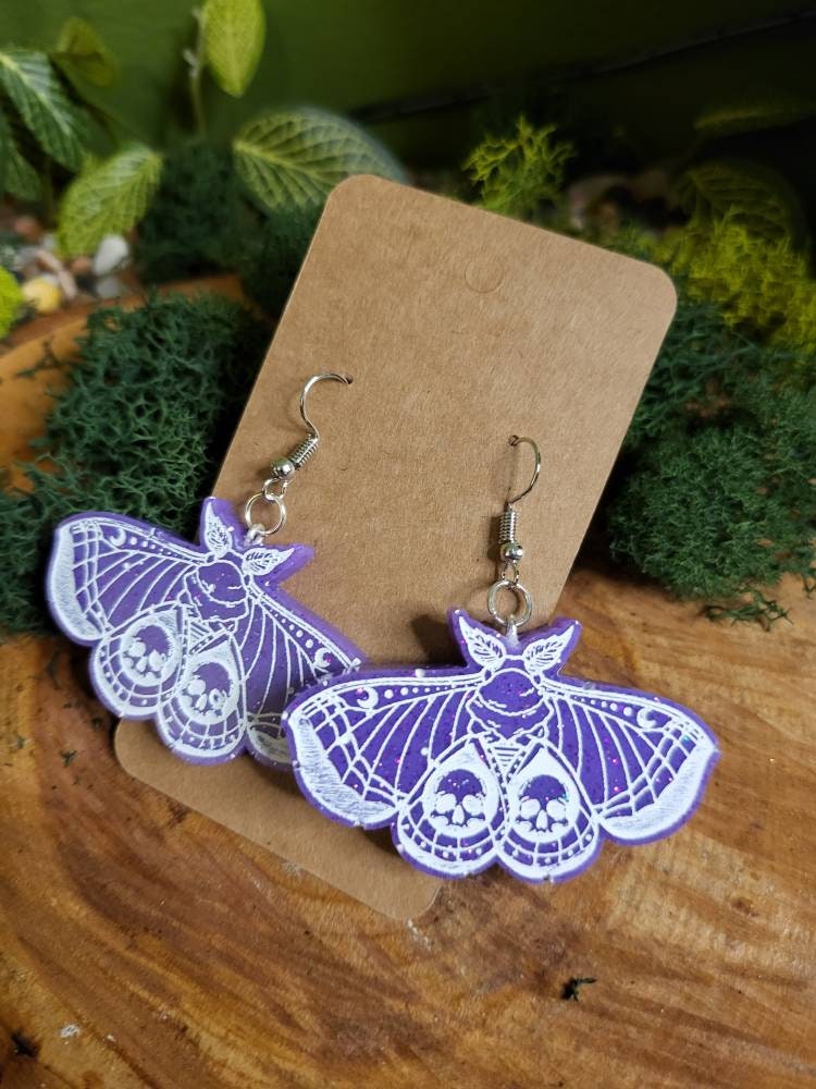 Deathhead Moth Dangle Earrings