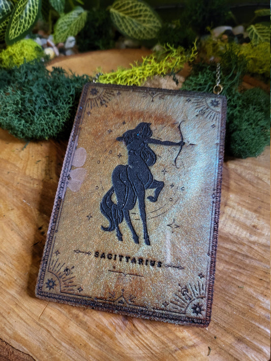 Copper and Black Sagittarius Wall Hanging