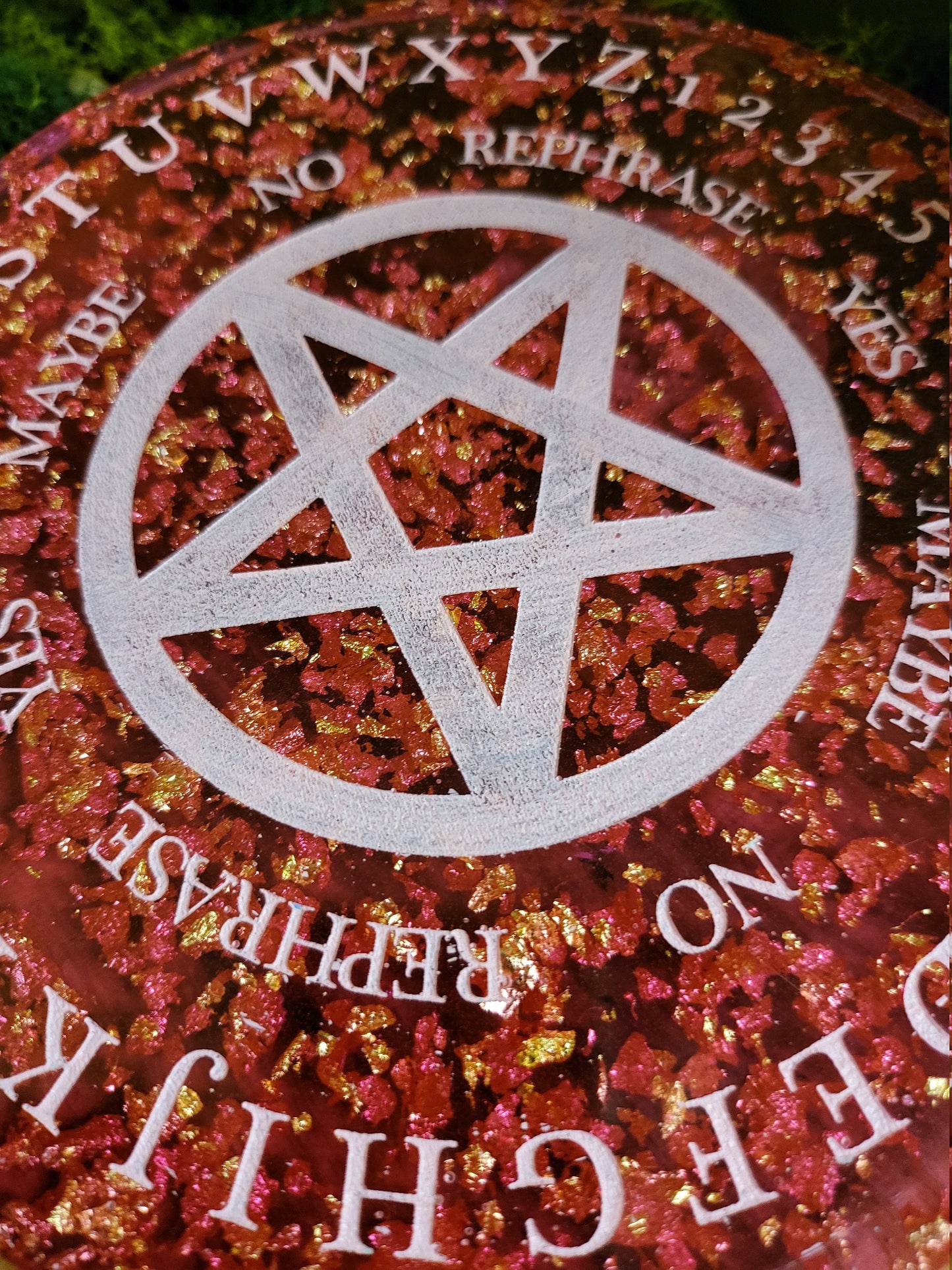 Pink with Faux Gold Flake Pentagram Pendulum Board