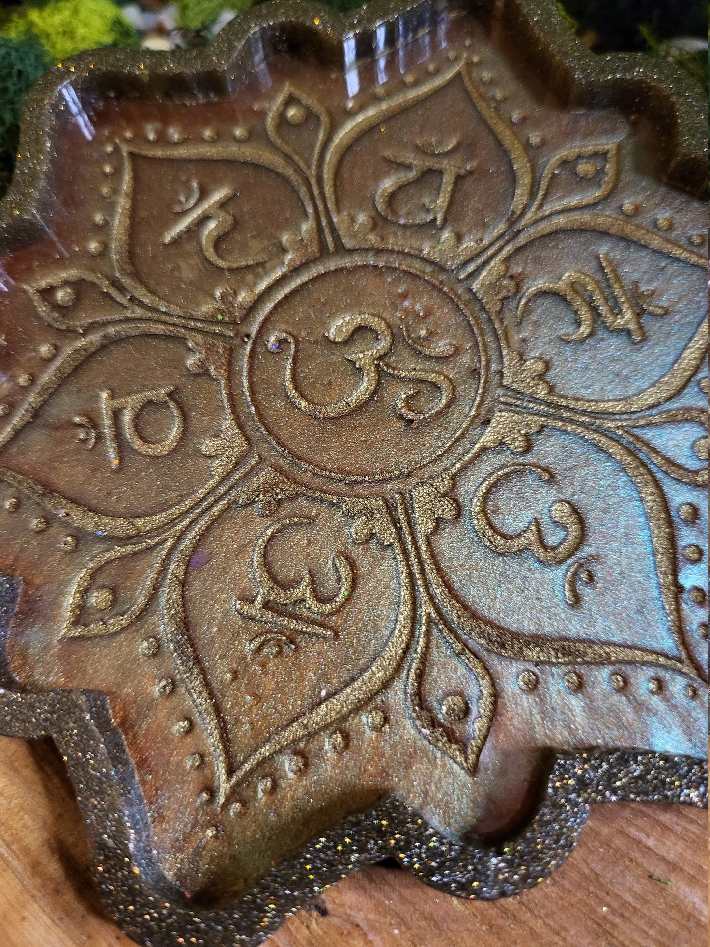 Copper and Gold Chakra Trinket Tray, 5in Tray