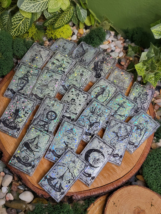Mini Tarot Card Set - White Holographic Glitter