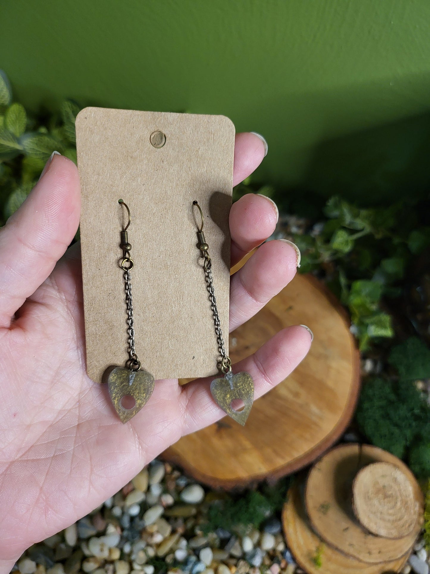 Gold/Copper Dangle Planchette Earrings