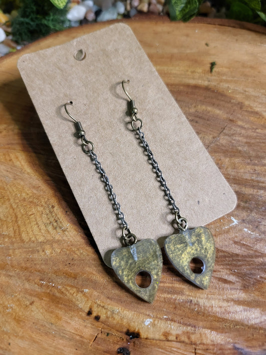 Gold/Copper Dangle Planchette Earrings