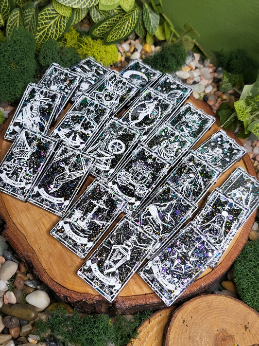 Mini Tarot Card Set - Black Color Shift Glitter