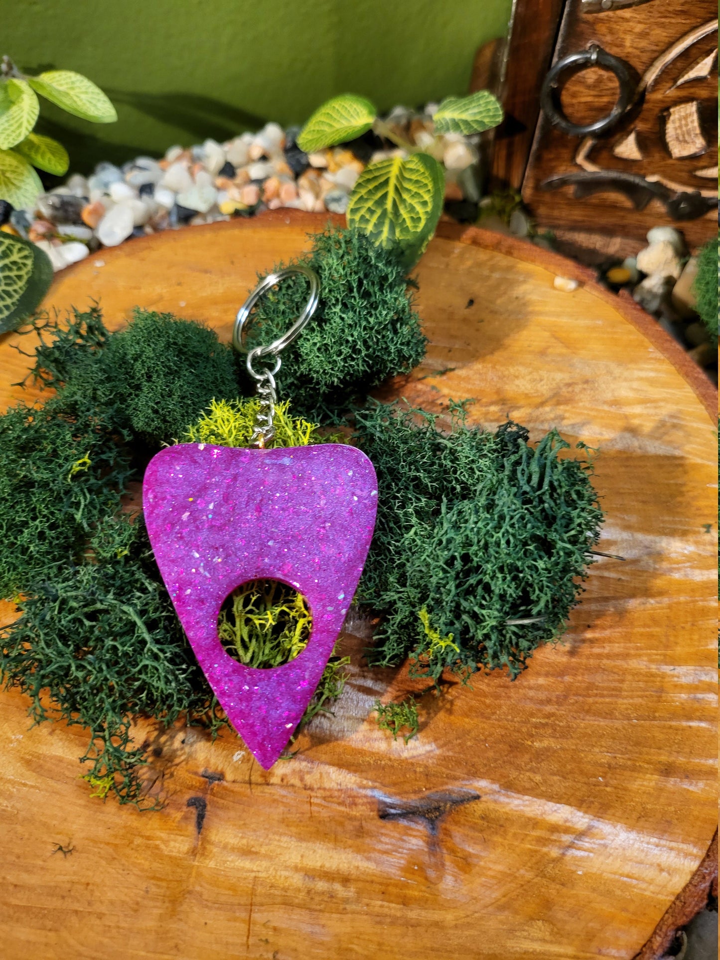 Ouija Planchette - Hot Pink and Pink Glitter Filled