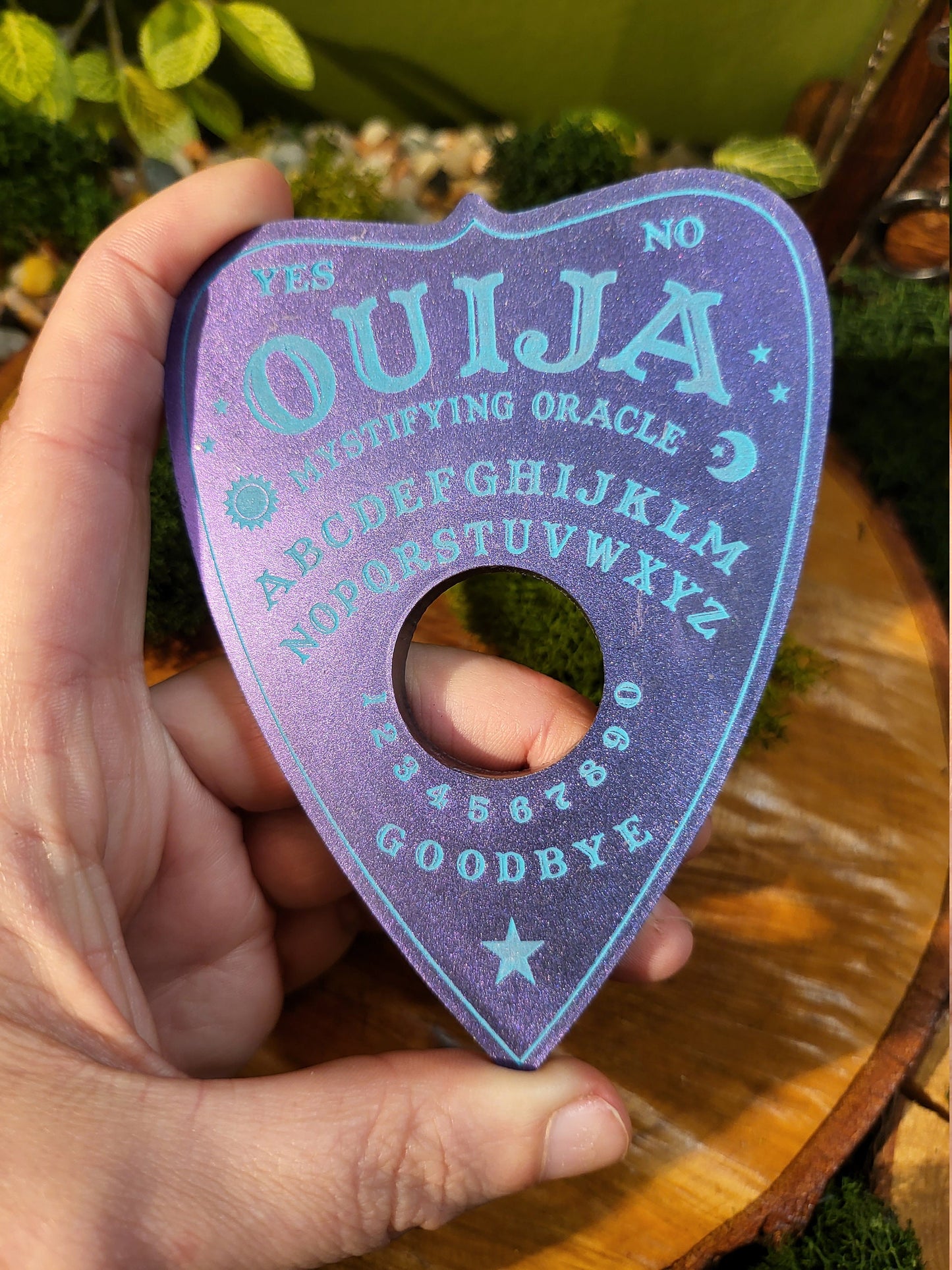 Purple and Teal Ouija Planchette