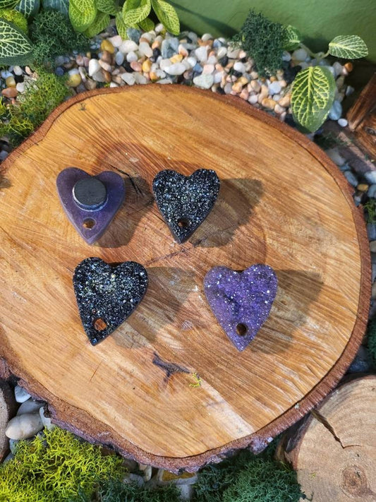 Purple and Black Ouija Planchette Magnet Set of 4