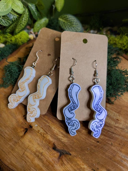 Tentacle, Octopus Dangle Earrings