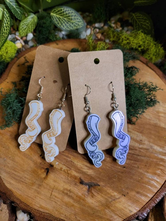 Tentacle, Octopus Dangle Earrings