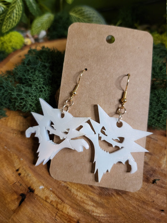 Haunter White Earrings