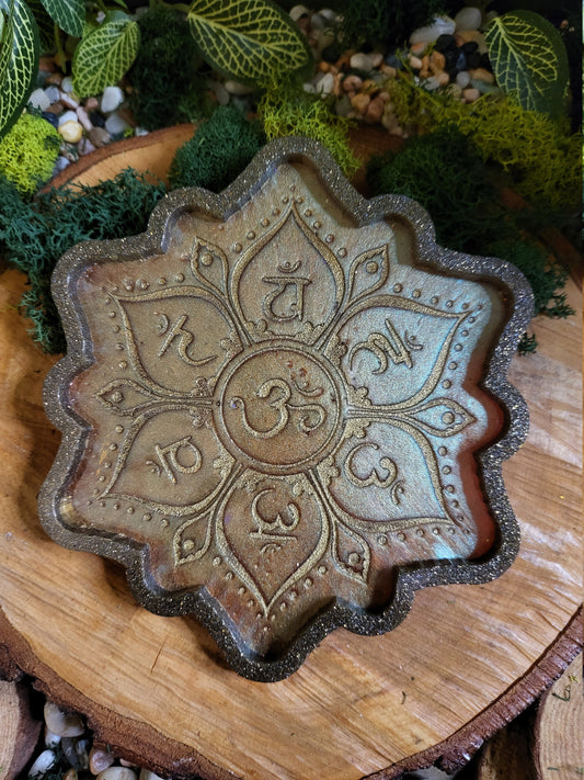 Copper and Gold Chakra Trinket Tray, 5in Tray