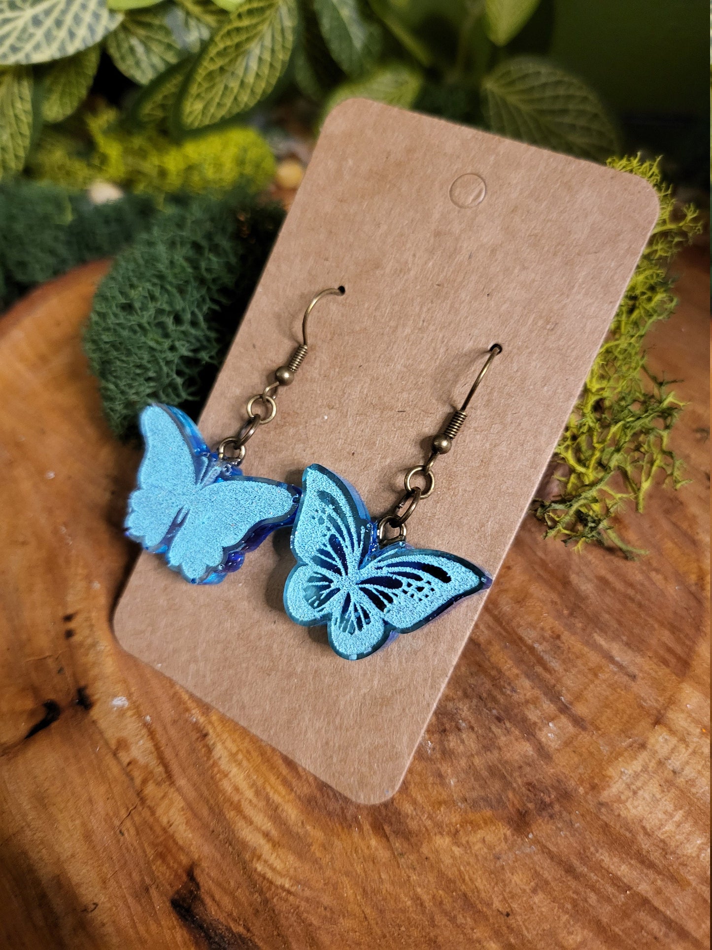 Blue Butterfly Dangle Earrings